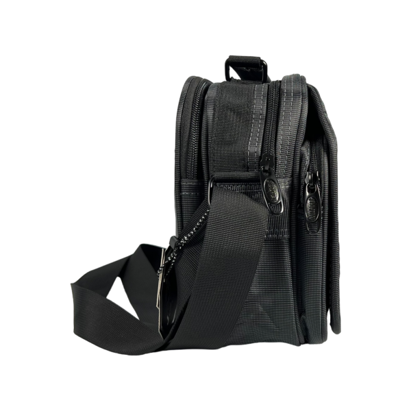 Сумка через плечо на четыре отделения, 6 л, застежка на молнии и липучке, серая