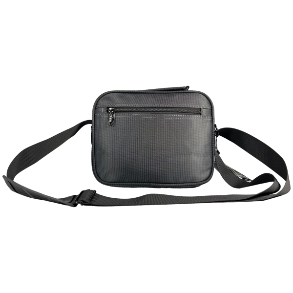 Сумка через плечо на четыре отделения, 6 л, застежка на молнии и липучке, серая