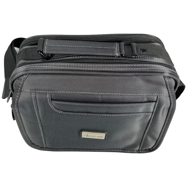 Сумка через плечо на четыре отделения, 6 л, застежка на молнии и липучке, серая