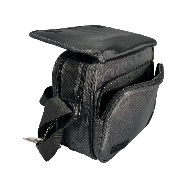 Сумка через плечо на четыре отделения, 6 л, застежка на молнии и липучке, серая