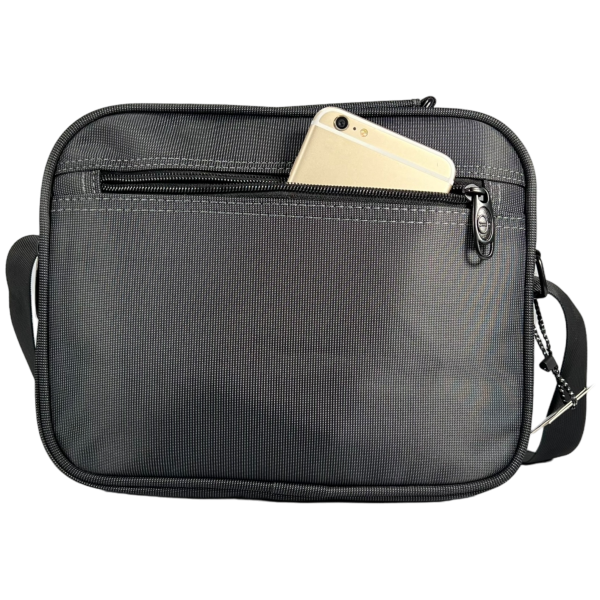 Сумка через плечо на четыре отделения, 6 л, застежка на молнии и липучке, серая