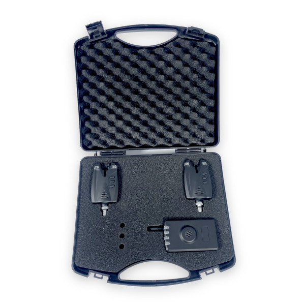 Набор сигнализаторов с пейджером JHA-523/2 для рыбака 2+1 в кейсе, регулировка звука тона световая индикация