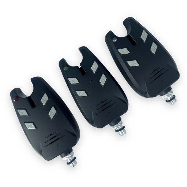 Набір сигналізаторів JHA-526/3 для рибалки 3+1 з пейджером в кейсі, світлова індикація, регулювання звуку