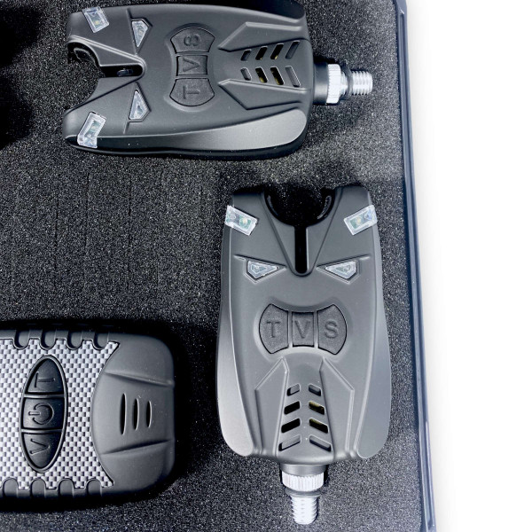 Набор сигнализаторов с пейджером JHA-528/4 для рыбака 4+1 в кейсе, регулировка звука, тона световой индикатор