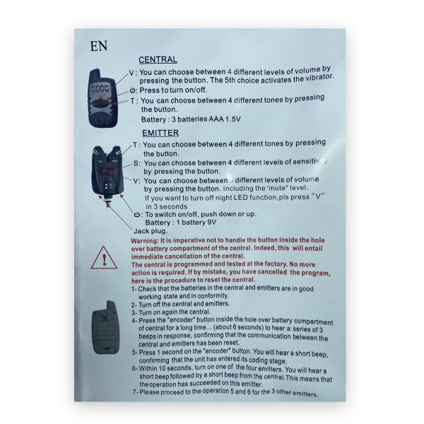 Сигнализаторы в кейсе JHA-528/3 для рыбака 3+1 регулировка звука, тона световой индикатор