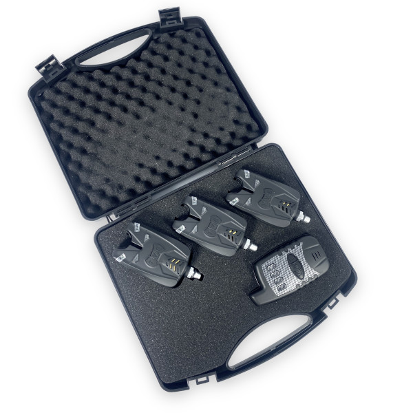 Сигнализаторы в кейсе JHA-528/3 для рыбака 3+1 регулировка звука, тона световой индикатор