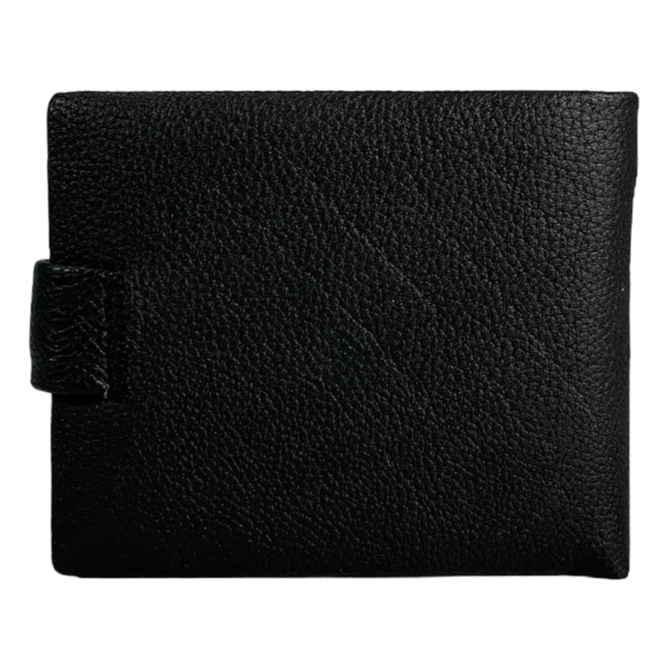 Чоловічий гаманець шкіряний з 3 відділами для купюр, чорний