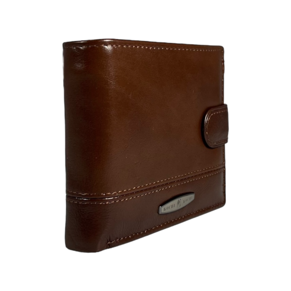 Чоловічий гаманець з натуральної шкіри, 3 відділення для купюр, коричневий Чоловічий гаманець з натуральної шкіри, 3 відділення для купюр, коричневий