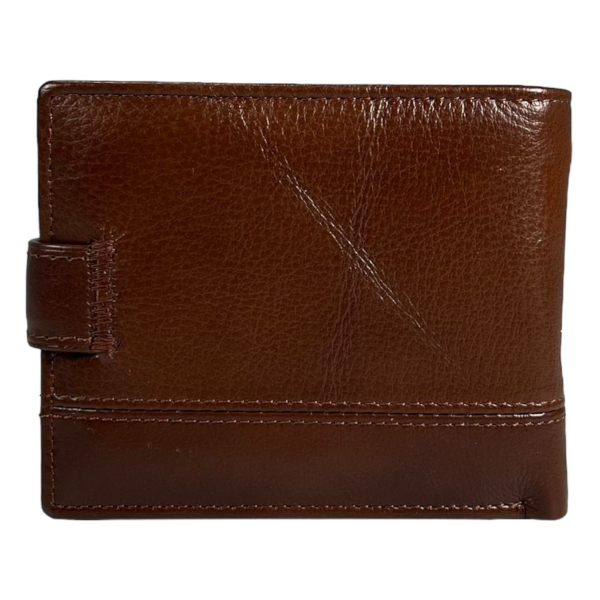 Чоловічий гаманець з натуральної шкіри, 3 відділення для купюр, коричневий Чоловічий гаманець з натуральної шкіри, 3 відділення для купюр, коричневий