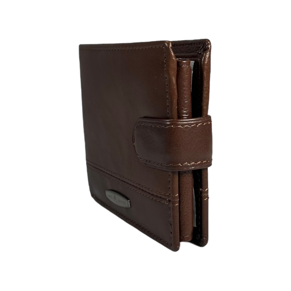 Чоловічий гаманець з натуральної шкіри, 3 відділення для купюр, коричневий Чоловічий гаманець з натуральної шкіри, 3 відділення для купюр, коричневий