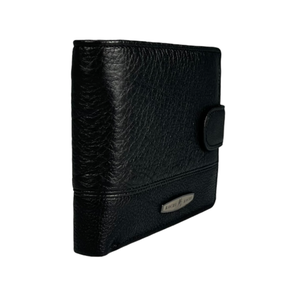 Мужской кошелек из натуральной кожи, 3 отдела для купюр, цвет черный Мужской кошелек из натуральной кожи, 3 отдела для купюр, цвет черный