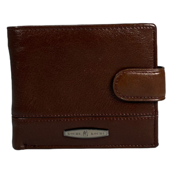 Мужской кошелек из натуральной кожи, 3 отдела для купюр, цвет коричневый