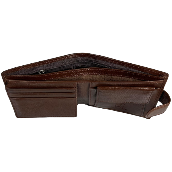 Мужской кошелек из натуральной кожи, 3 отдела для купюр, цвет коричневый Мужской кошелек из натуральной кожи, 3 отдела для купюр, цвет коричневый