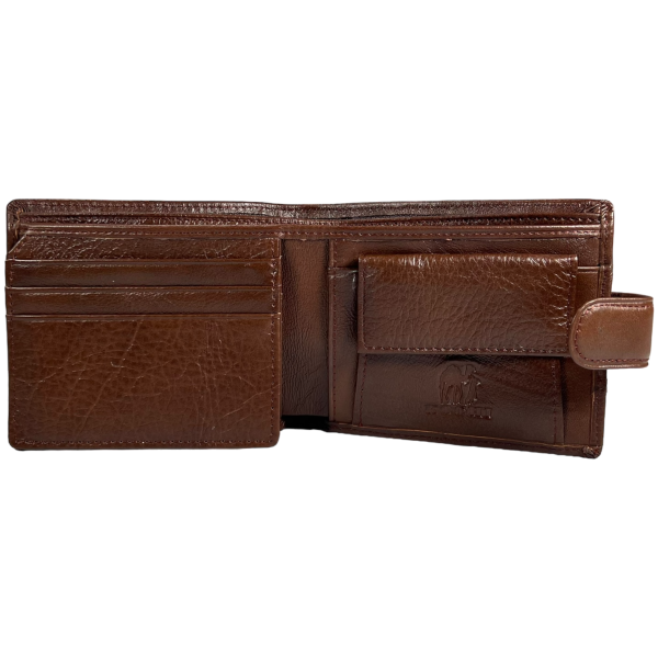 Мужской кошелек из натуральной кожи, 3 отдела для купюр, цвет коричневый Мужской кошелек из натуральной кожи, 3 отдела для купюр, цвет коричневый
