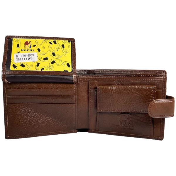 Мужской кошелек из натуральной кожи, 3 отдела для купюр, цвет коричневый Мужской кошелек из натуральной кожи, 3 отдела для купюр, цвет коричневый