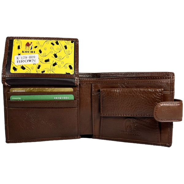 Мужской кошелек из натуральной кожи, 3 отдела для купюр, цвет коричневый Мужской кошелек из натуральной кожи, 3 отдела для купюр, цвет коричневый