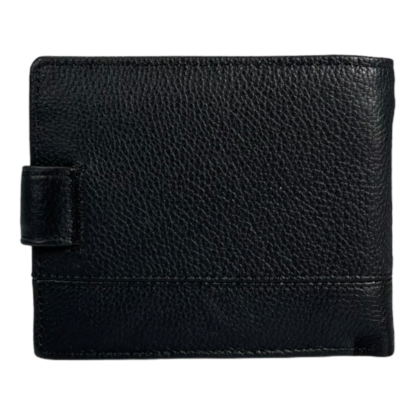 Классический кошелек из натуральной кожи для мужчин, 3 отдела для купюр, цвет черный Классический кошелек из натуральной кожи для мужчин, 3 отдела для купюр, цвет черный