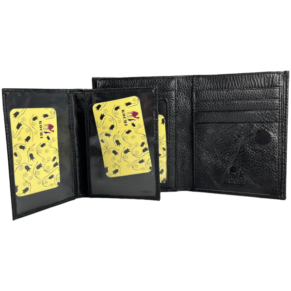 Елегантний чоловічий гаманець з натуральної шкіри, середнього розміру, колір чорний