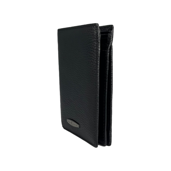 Элегантный мужской кошелек из натуральной кожи, цвет черный Элегантный мужской кошелек из натуральной кожи, цвет черный