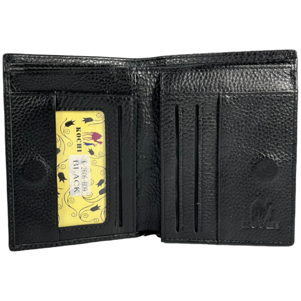 Элегантный мужской кошелек из натуральной кожи, цвет черный Элегантный мужской кошелек из натуральной кожи, цвет черный