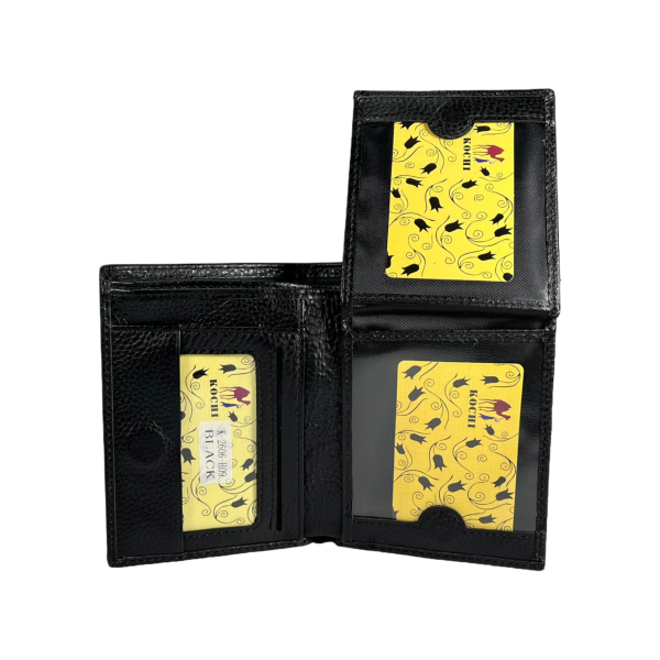 Элегантный мужской кошелек из натуральной кожи, цвет черный Элегантный мужской кошелек из натуральной кожи, цвет черный