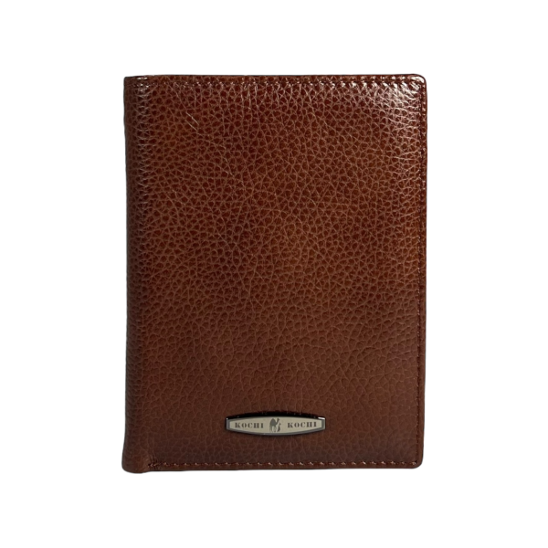 Элегантный мужской кошелек из натуральной кожи, цвет коричневый