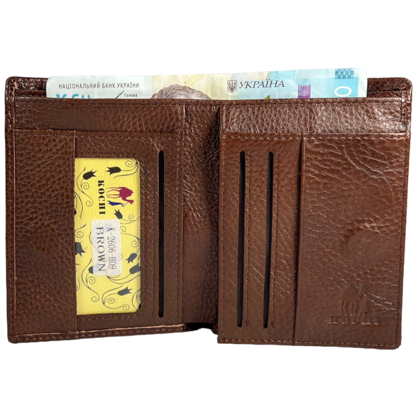 Элегантный мужской кошелек из натуральной кожи, цвет коричневый Элегантный мужской кошелек из натуральной кожи, цвет коричневый