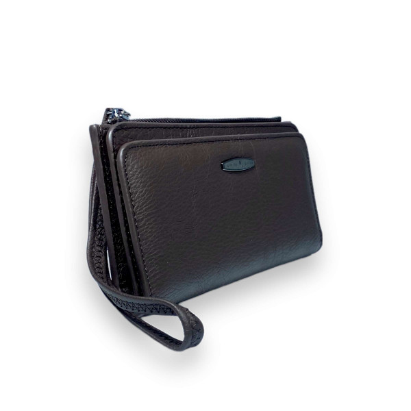 Женский кошелек Kochi натуральная кожа 4 отдела для купюр 22 ячейки для карт размер: 19*10*2 см коричневый