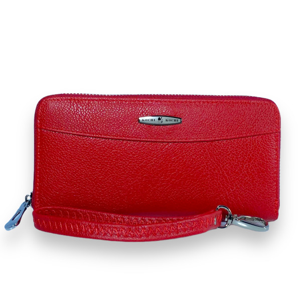 Жіночий гаманець шкіряний, червоний, з застібкою на блискавці Жіночий гаманець шкіряний, червоний, з застібкою на блискавці