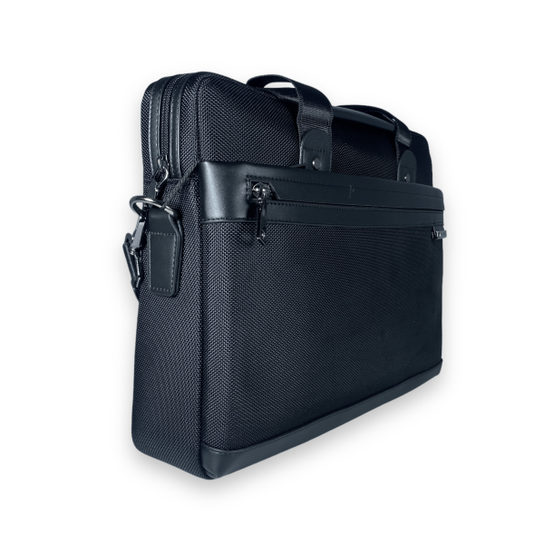 Мужская сумка для ноутбука, 1 отдел, 2 фронтальных кармана, карман-органайзер, черная Мужская сумка для ноутбука, 1 отдел, 2 фронтальных кармана, карман-органайзер, черная