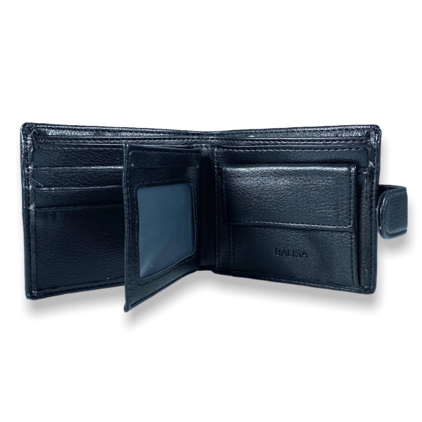 Компактный мужской кошелек из кожзама, застежка-кнопка Компактный мужской кошелек из кожзама, застежка-кнопка