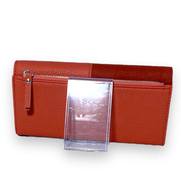 Женский кошелек экокожа 2 отделения для купюр 6 ячеек для карточек размер: 19*10*3 см оранжевый