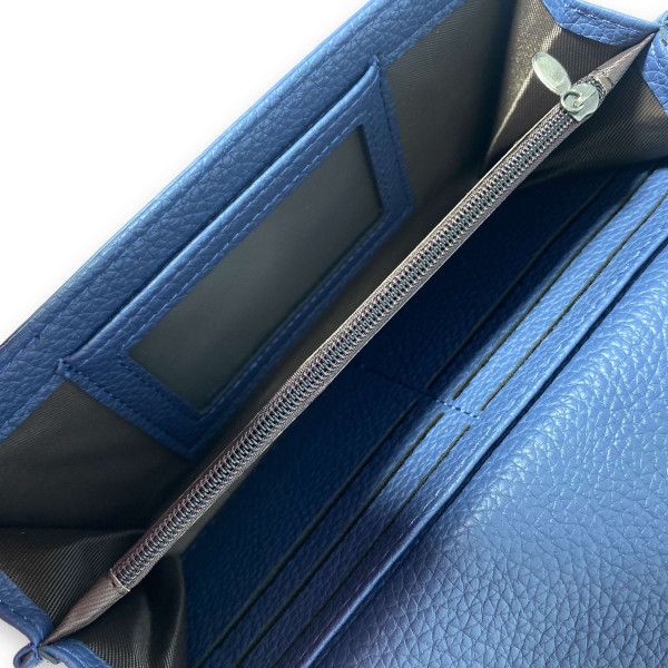 Женский кошелек экокожа 2 отделения для купюр 6 ячеек для карточек размер: 19*10*3 см синий Женский кошелек экокожа 2 отделения для купюр 6 ячеек для карточек размер: 19*10*3 см синий