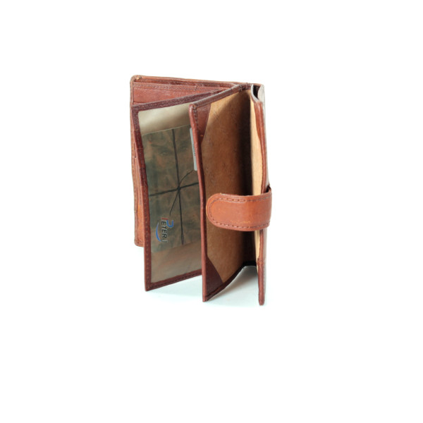 Чоловічий гаманець з натуральноі шкіраи на три великих відділення, коричневий Чоловічий гаманець з натуральноі шкіраи на три великих відділення, коричневий