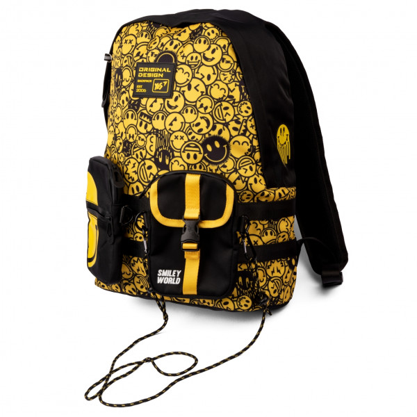 Шкільний рюкзак YES, одне відділення, дві знімні кишені, розмір: 44*31*14 см, чорно-жовтий Smiley World Шкільний рюкзак YES, одне відділення, дві знімні кишені, розмір: 44*31*14 см, чорно-жовтий Smiley World