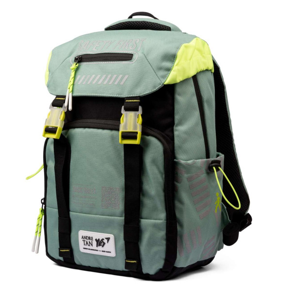Шкільний рюкзак YES by Andre Tan, одне відділення, дві фронтальні кишені, чорно-зелений Шкільний рюкзак YES by Andre Tan, одне відділення, дві фронтальні кишені, чорно-зелений
