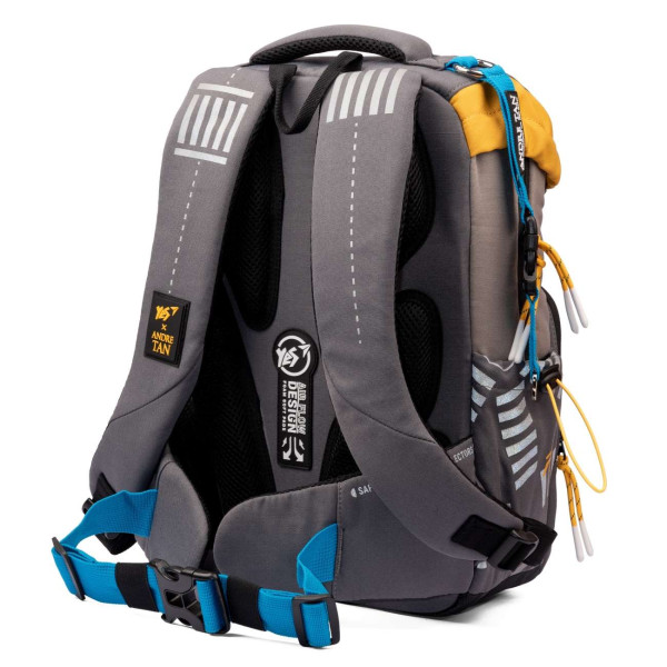 Шкільний рюкзак YES by Andre Tan, одне відділення, дві фронтальні кишені, чорно-сірий Шкільний рюкзак YES by Andre Tan, одне відділення, дві фронтальні кишені, чорно-сірий