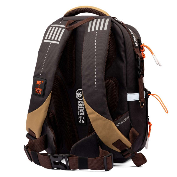 Школьный рюкзак YES by Andre Tan, одно отделение, два фронтальных кармана, коричневый Школьный рюкзак YES by Andre Tan, одно отделение, два фронтальных кармана, коричневый