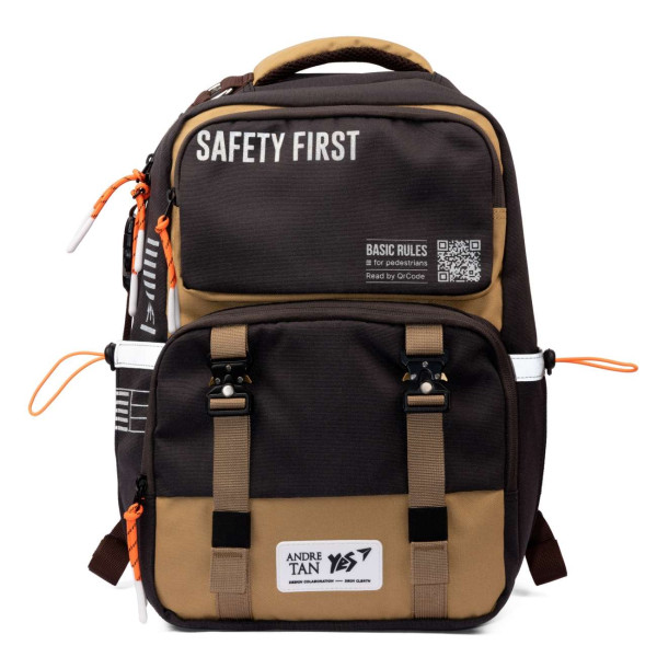 Школьный рюкзак YES by Andre Tan, одно отделение, два фронтальных кармана, коричневый Школьный рюкзак YES by Andre Tan, одно отделение, два фронтальных кармана, коричневый