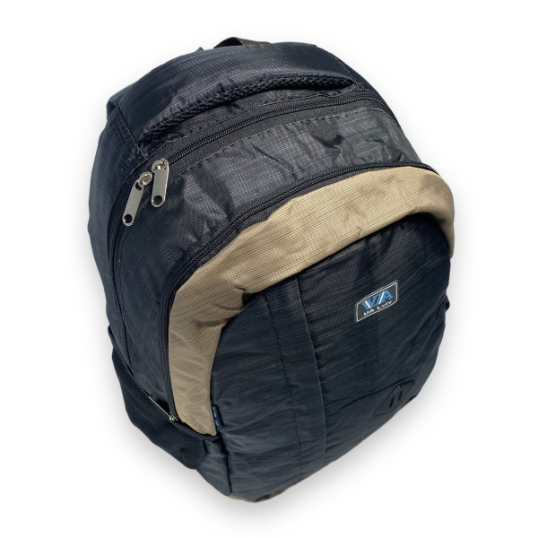 Міський рюкзак, 27 л, два відділення, фронтальна кишеня, кишені-сітки, чорний з бежевим