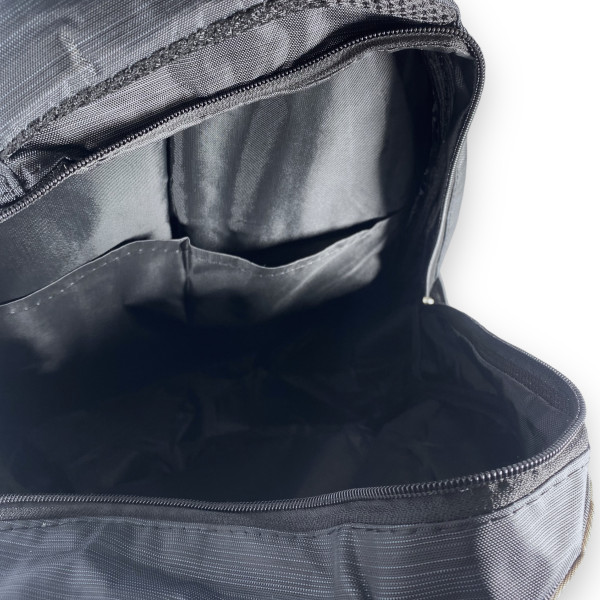 Міський рюкзак, 27 л, два відділення, фронтальна кишеня, кишені-сітки, чорний з бежевим