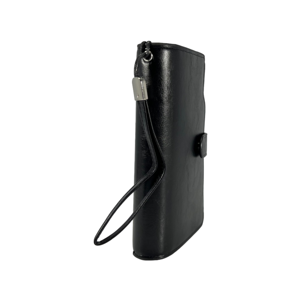 Мужской портмоне с картхолдером черного цвета из экокожи Мужской портмоне с картхолдером черного цвета из экокожи