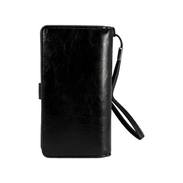 Мужской портмоне с картхолдером черного цвета из экокожи Мужской портмоне с картхолдером черного цвета из экокожи