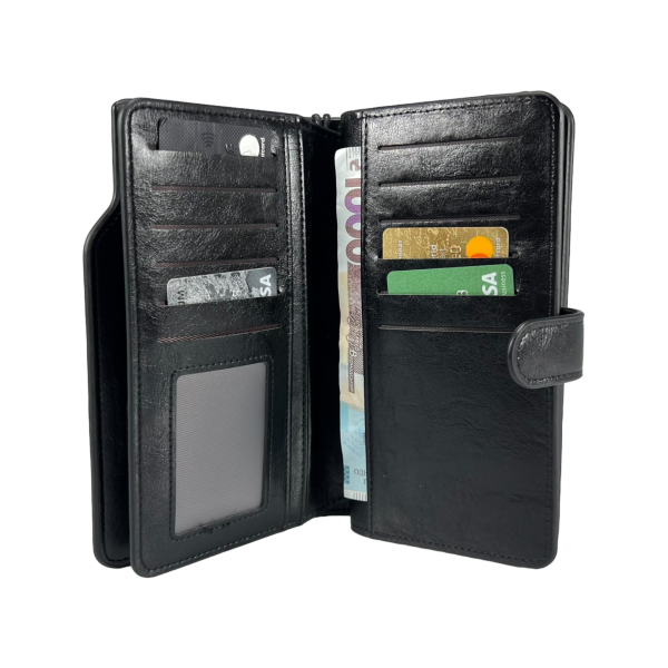 Мужской портмоне с картхолдером черного цвета из экокожи Мужской портмоне с картхолдером черного цвета из экокожи