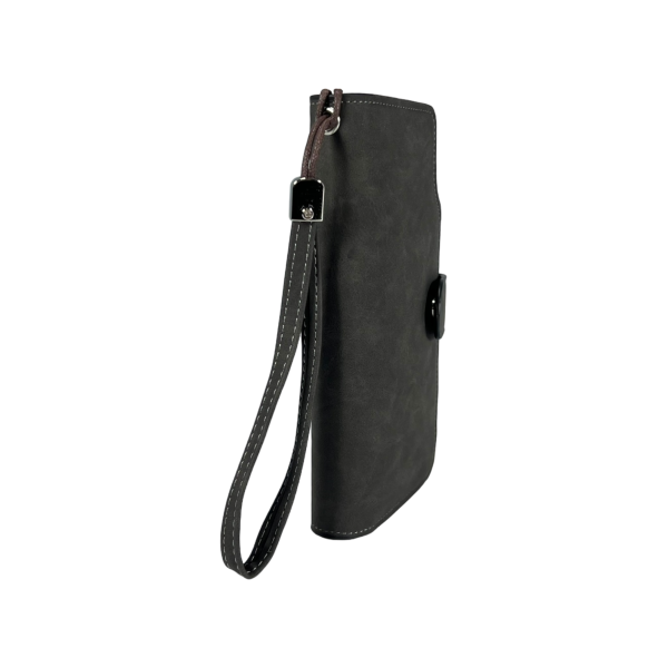 Мужской портмоне с картхолдером, застежка на змейке и кнопке, черный Мужской портмоне с картхолдером, застежка на змейке и кнопке, черный