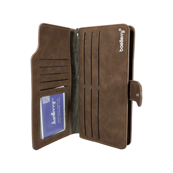 Коричневе чоловіче портмоне з картхолдером та 2 відділеннями для купюр Коричневе чоловіче портмоне з картхолдером та 2 відділеннями для купюр