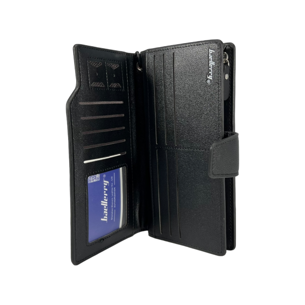 Мужское портмоне из качественного кожзама картхолдером, цвет черный Мужское портмоне из качественного кожзама картхолдером, цвет черный