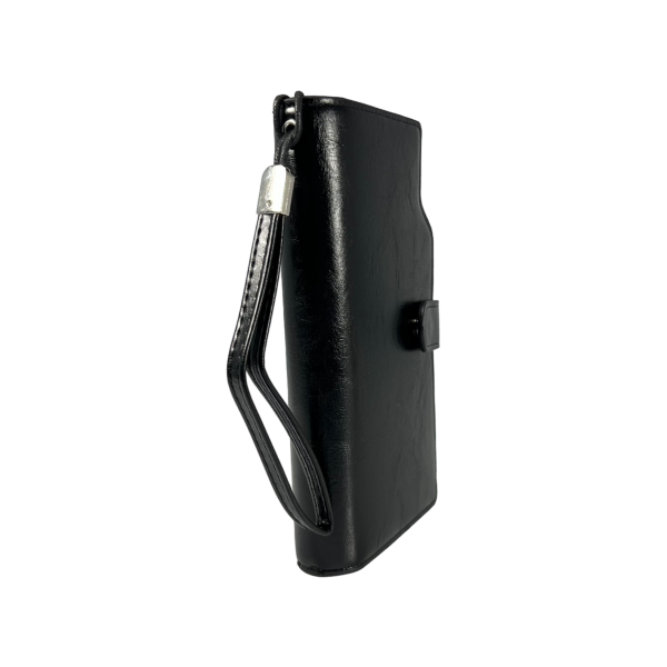 Чоловіче портмоне, екошкіра, з картхолдером, подвійна застібка, чорний