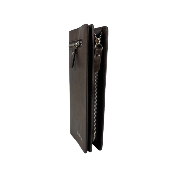Мужской портмоне коричневого цвета с картхолдером из экокожи Мужской портмоне коричневого цвета с картхолдером из экокожи