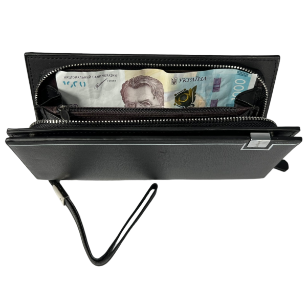 Чоловіче портмоне з штучноі шкіри чорного кольору Чоловіче портмоне з штучноі шкіри чорного кольору